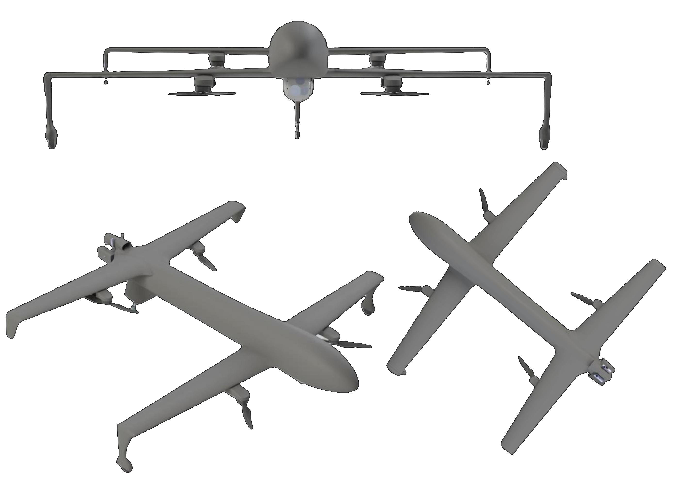 Sky Drone UAV Platform — three views